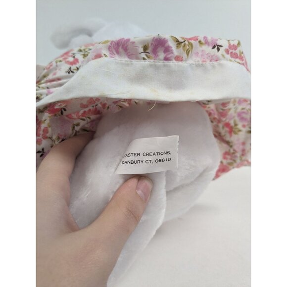 Vintage Easter Creations Bunny Mother And Baby Floral Dress Stuffed Animal 13" - Picture 4 of 4